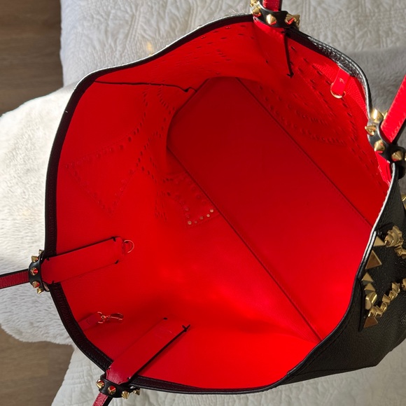 CHRISTIAN LOUBOUTIN Cabata Small Love Calf Paris Tote Bag studded stud sparkly - Picture 5 of 16